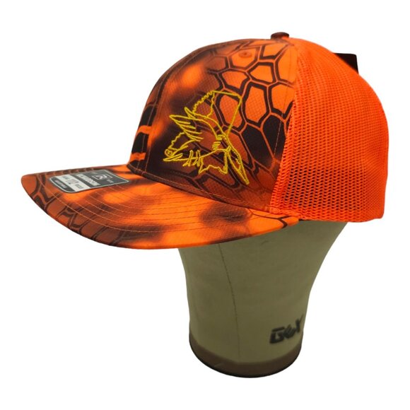 Kryptek Hunter Orange Black Mesh Snapback Cap Trucker Hat Duck Richardson NEW - Picture 2 of 14